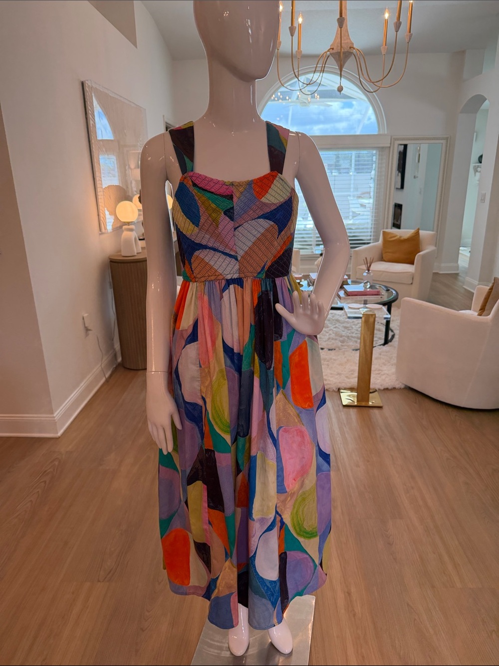 NIC+ZOE Multicolor Abstract Print Midi Dress